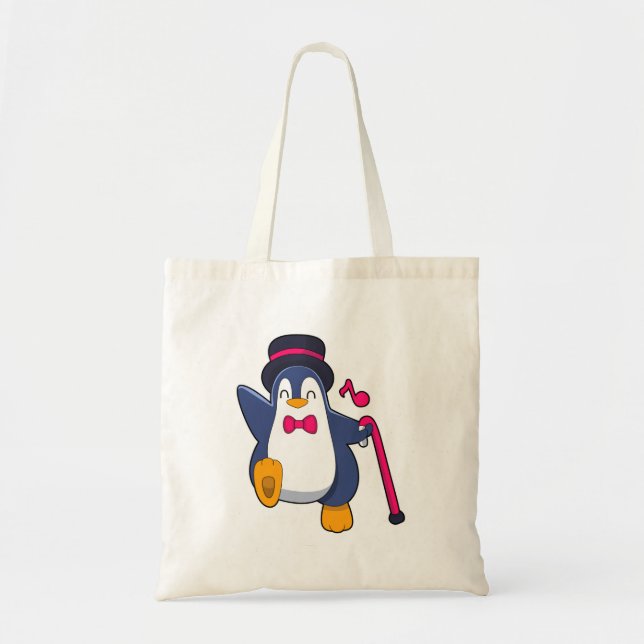 Tote Bag Pingouin en Groom avec Cravate (Devant)