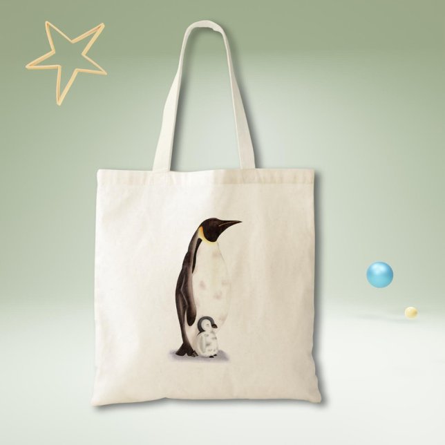 Tote Bag Pingouin mignon empereur et épicerie (Créateur téléchargé)