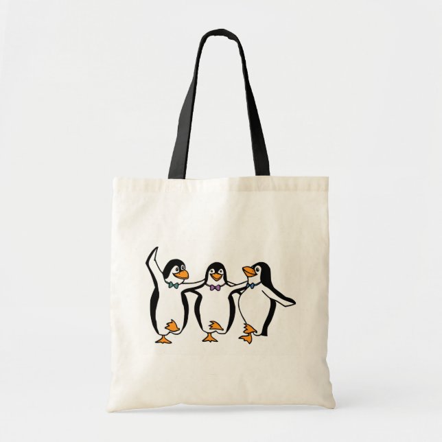 Tote Bag Pingouins de danse animée mignonne (Devant)