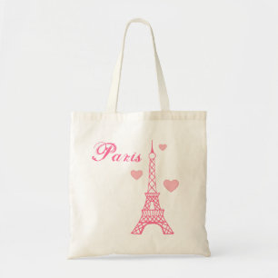 Tote Bag Pink Eiffel Tower Fourre-tout Réserver Sac-Plage C
