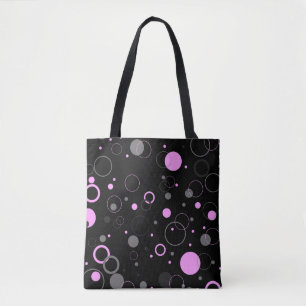 Tote Bag Pink Grey abstrait sans couture motif avec cercles
