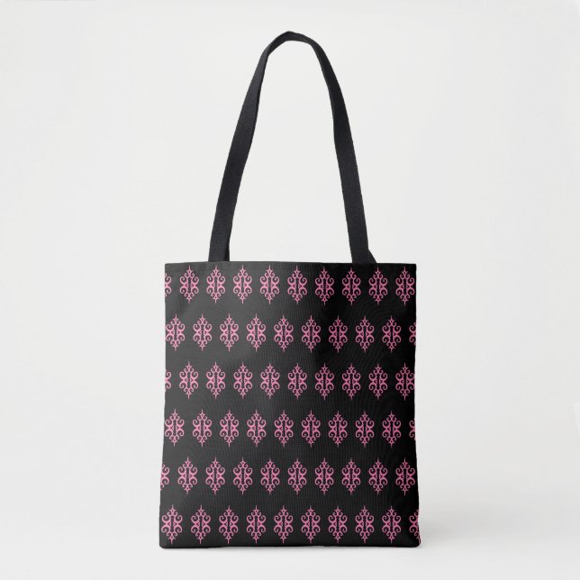 Tote Bag Pink Lace Travel Beach Shopping Fourre-tout (Devant)
