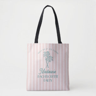 Tote Bag Pink Palm Spring Pastel Beach Bachelortie T