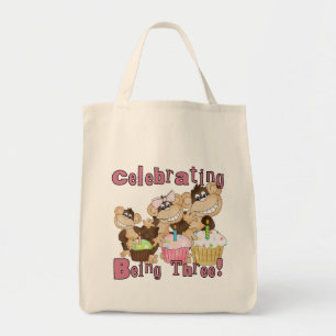 Tote Bag Pink Party Monkey 3e Anniversaire Tshirts et cadea