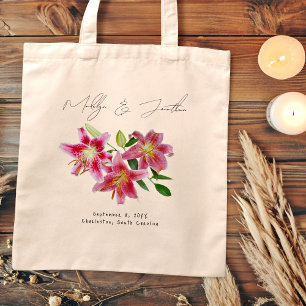 Tote Bag Pink Stargazer Lys Mariage Bienvenue Fourre-tout