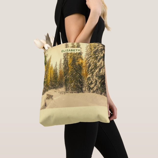 Tote Bag Pins couverts de neige Forêt Nature Photo (De près)