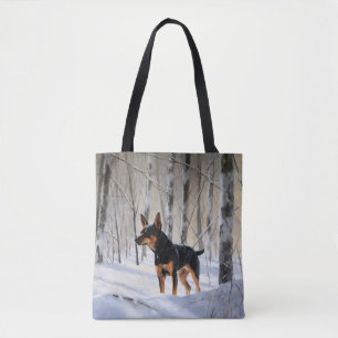 Tote Bag Pinscher Nain Laissez-le Neiger Noël