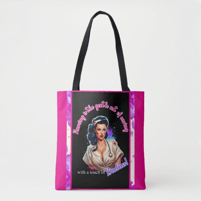 Tote Bag Pinup_ Infirmière Badass (Devant)