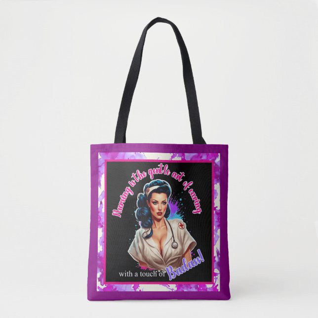 Tote Bag Pinup_ Infirmière Badass (Devant)