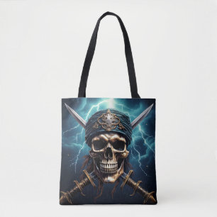 Tote Bag Pirate crâne avec épées Fourre-tout