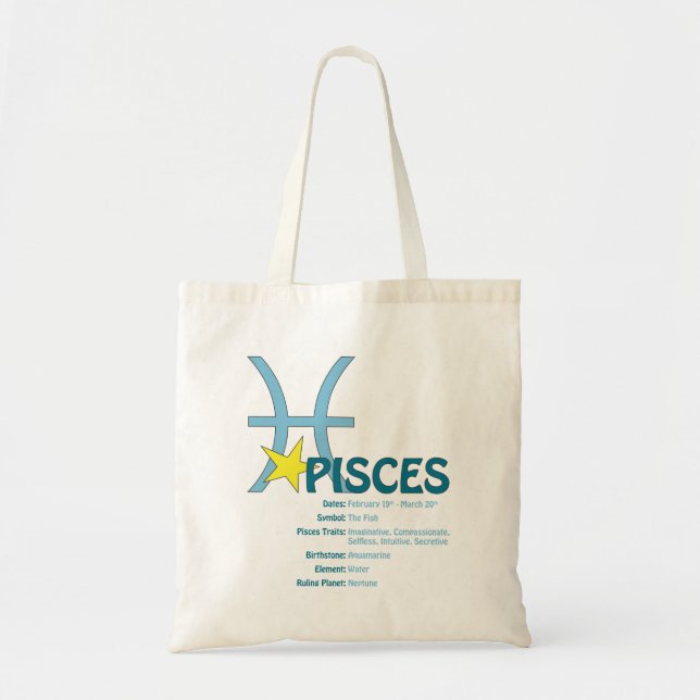 Tote Bag Pisces Traits Fourre-tout (Devant)