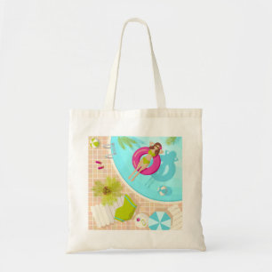 Tote Bag Piscine fille en bikini plage d'été