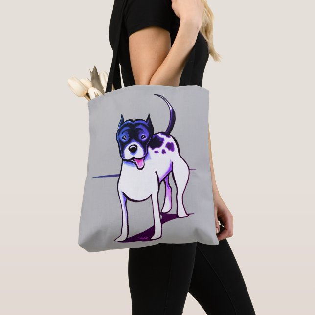 Tote Bag Pit Bull Black White APBT (De près)