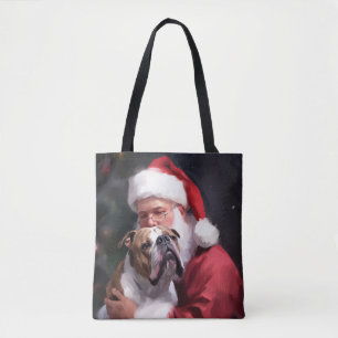Tote Bag Pitbull avec Noël Festif du Père Noël