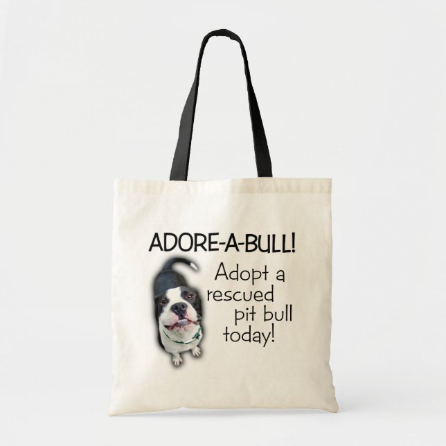 Tote Bag Pitbull d'Adorer-UN-Taureau ! (Devant)