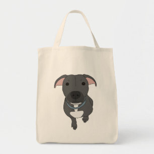 Tote Bag Pitbull gris Fourre-tout