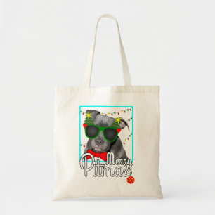 Tote Bag Pitbull pit bull de noël à joyeuses pitmas