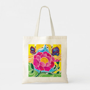 Tote Bag Pivoine et Papillons