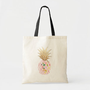 Tote Bag PixDezines Aloha Ananas+Faux Or