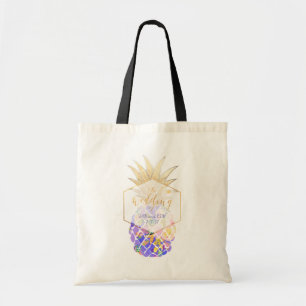 Tote Bag PixDezines Aloha Hawaiian Pineapple/Purple