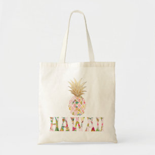 Tote Bag PixDezines Aloha Pineapple+Faux Gold