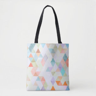 Tote Bag PixDezines Aquarelle Coton Candy Triangles