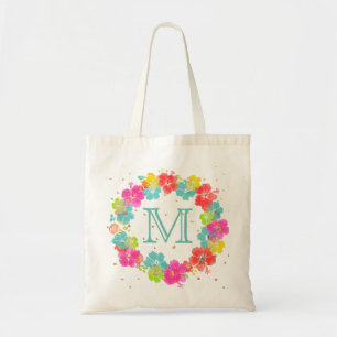 Tote Bag PixDezines Hibiscus lei hawaïen/Monogrammable