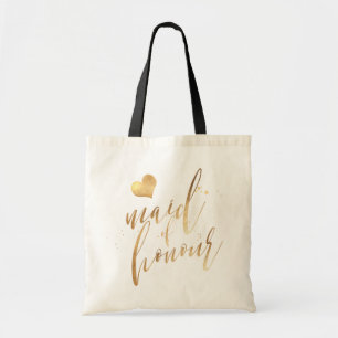 Tote Bag PixDezines Maid of Honor/Faux Gold Script