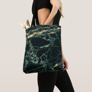 Tote Bag PixDezines MARBRE VERT SOMBRE+VINS OR FAUX