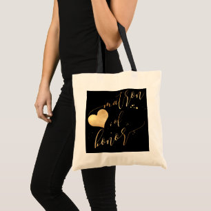 Tote Bag PixDezines Matron of Honor/Faux Gold Calligraphy