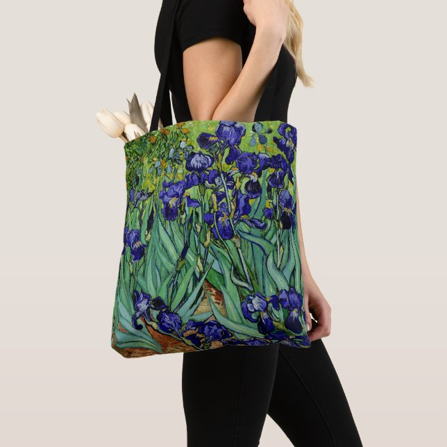 Tote Bag PixDezines Van Gogh Purple Irises/St. Roi (De près)