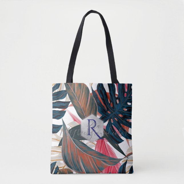 Tote Bag PixDezines Verdure, Monstera Tropical (Devant)