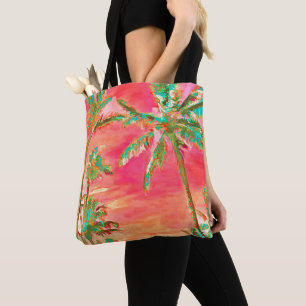 Tote Bag PixDezines Vintage Hawaiian Beach/Coral/Turquoise