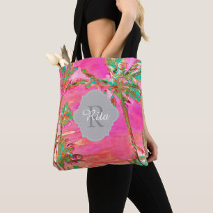 Tote Bag PixDezines Vintage Hawaiian Beach/Rose