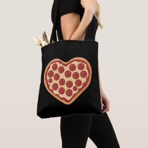 Tote Bag Pizza en forme de cœur mignon pour la Saint-Valent