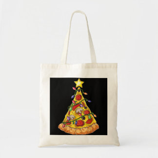 Tote Bag Pizza Noël Arbre Lumières Noël Garçons Hommes Crus