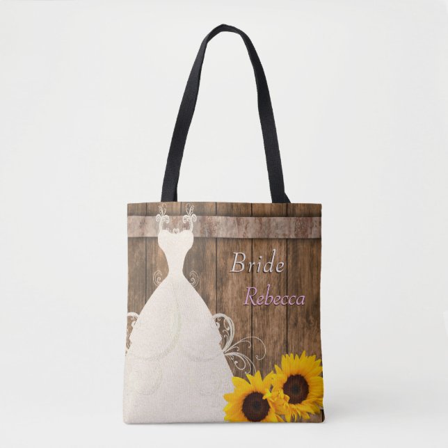 Tote Bag PK Personnalisé - Mariée D'Équipe En Tournesol De  (Devant)