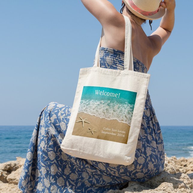 Tote Bag Plage avec Starfish sur le sable (Créateur téléchargé)
