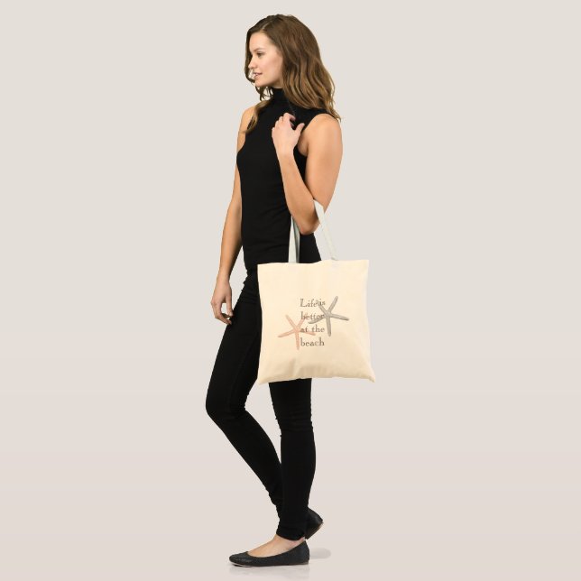 Tote Bag Plage Blue Starfish (Devant (modèle))