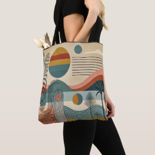 Tote Bag Plage d'art moderne du milieu du siècle Sunrise