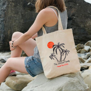 Tote Bag Plage de coucher de soleil tropical Palmier Vacanc