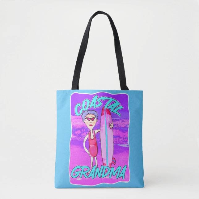 Tote Bag Plage de Grandma Côte Tendance esthétique (Devant)