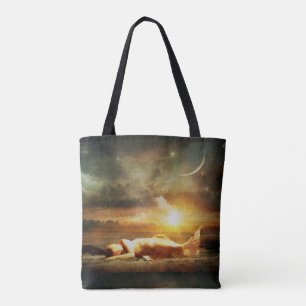 Tote Bag Plage de la lune de sirène et océan