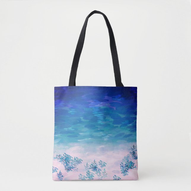 Tote Bag Plage de la mer Bleue (Devant)