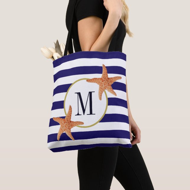 Tote Bag Plage de Monogramme de poisson étoilé (De près)