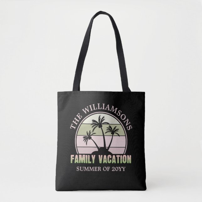Tote Bag Plage de vacances familiales sur mesure Île tropic (Devant)