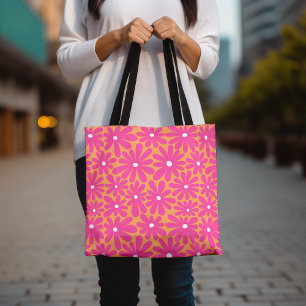 Tote Bag Plage de Voyage rose vibre