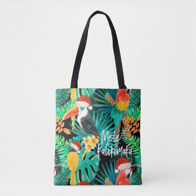 Tote Bag Plage d'oiseaux de la jungle tropicale Mele Kaliki (Devant)
