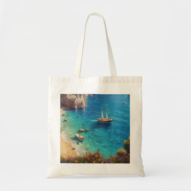 Tote Bag Plage en Grèce (Devant)