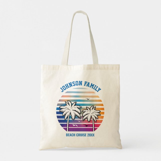 Tote Bag Plage Famille Réunion Croisière personnalisée Vaca (Dos)